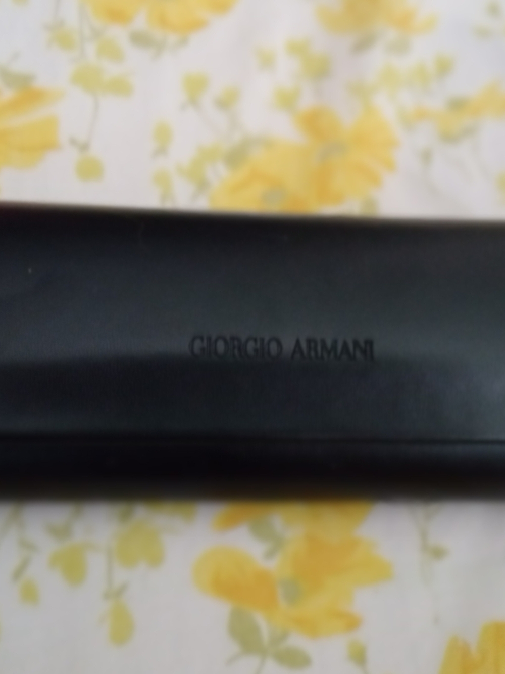 Giorgio Armani sunglasses case in  velvet lining and gold embossed branding